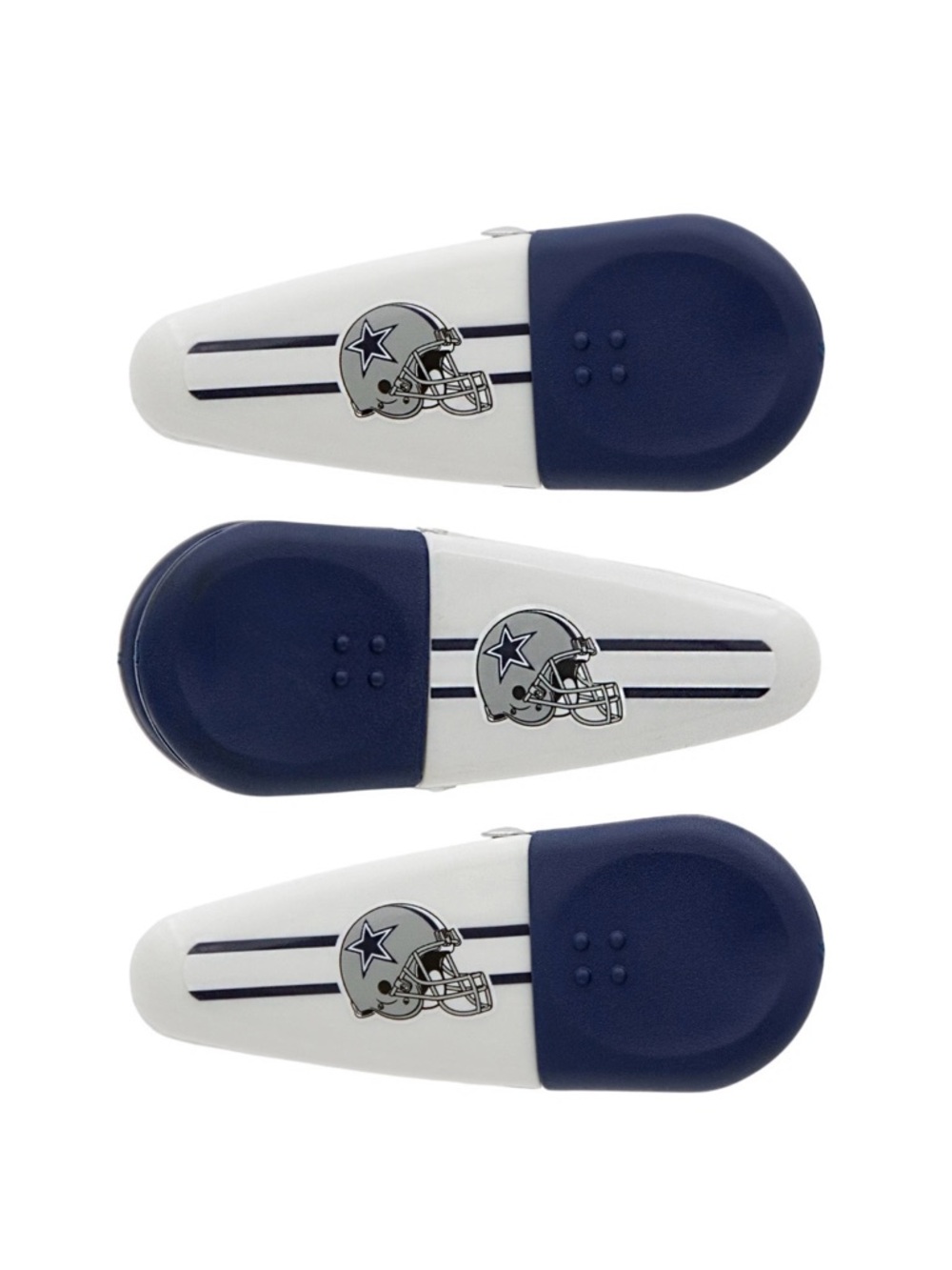 NFL Dallas Cowboys 3pc Bag Clip Set with Magnetic Back in Team Colors
